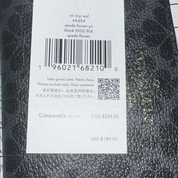 KATE SPADE Spade Flower Small LZip Wallet
Color Black-Gold
GUARANTEED AUTHENTIC - Picture 6 of 6